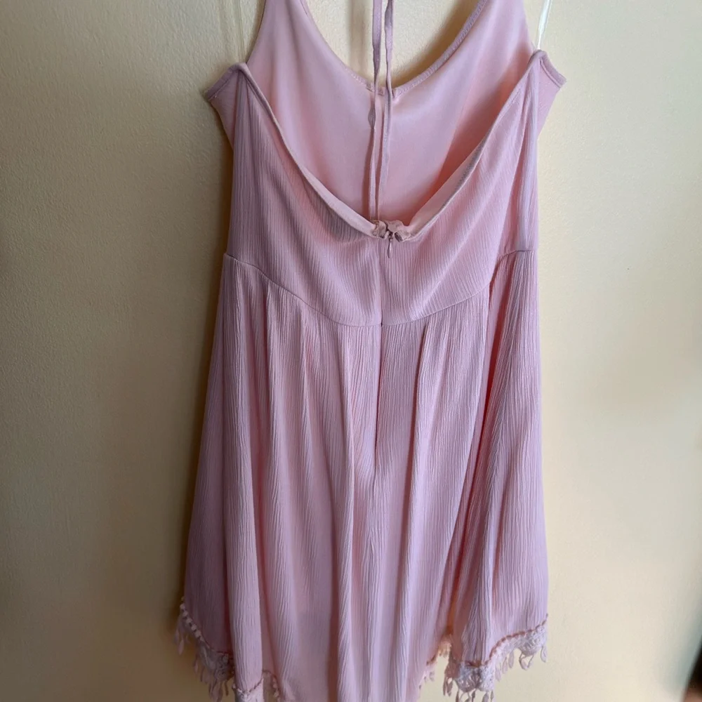 EUC Jella Couture Blush Pink Lined Crinkle Material Dress, w/Straps and Backless - Picture 9 of 16